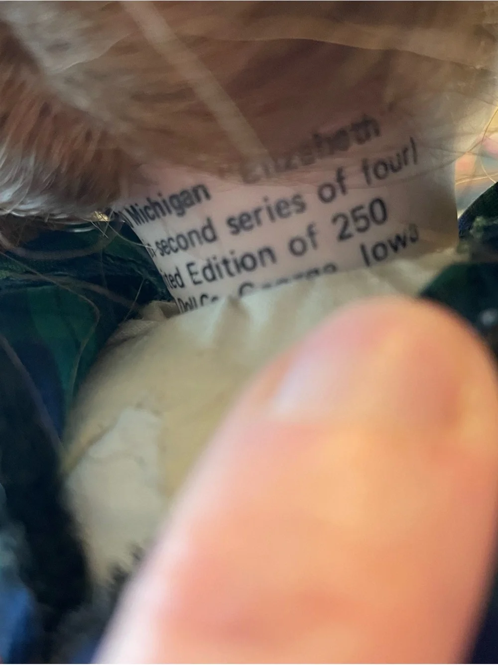 Tarko’s 1990 Michigan State Fair “Elizabeth” Doll